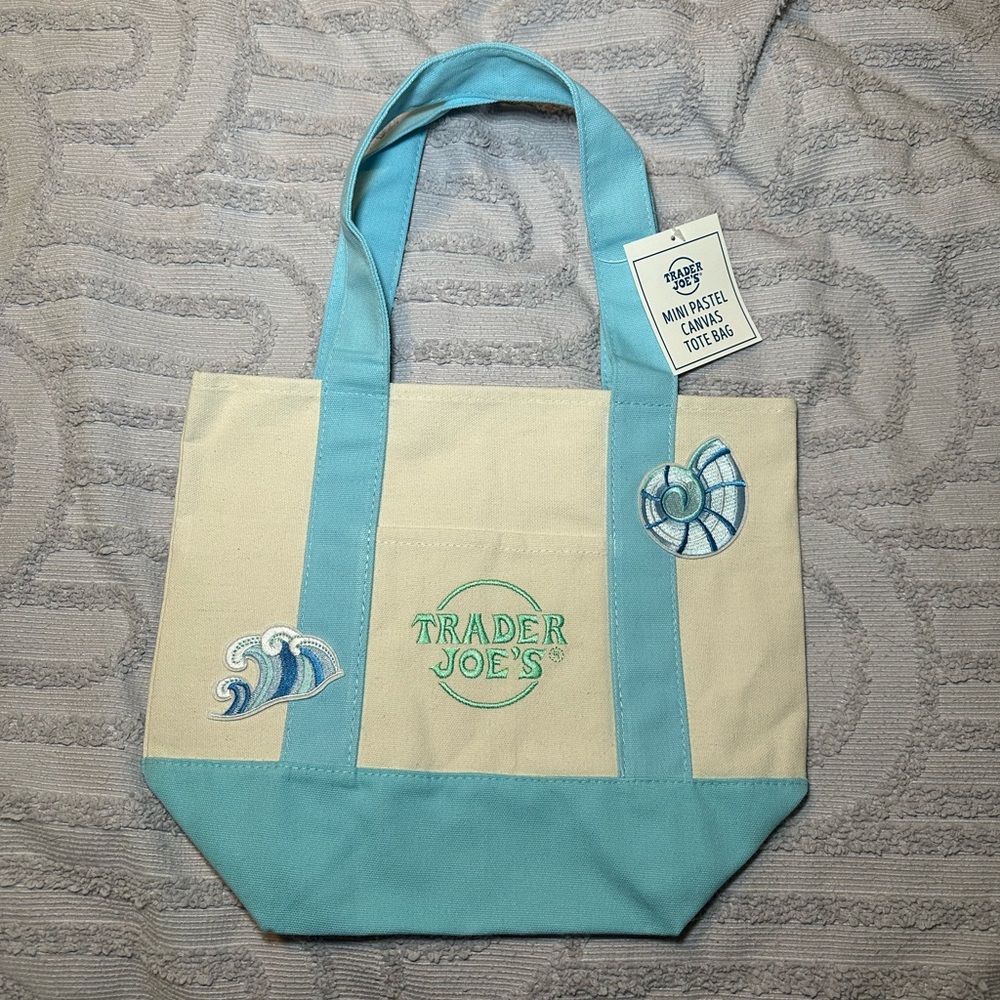 Trader Joe’s Embroidered Pastel Mini Tote